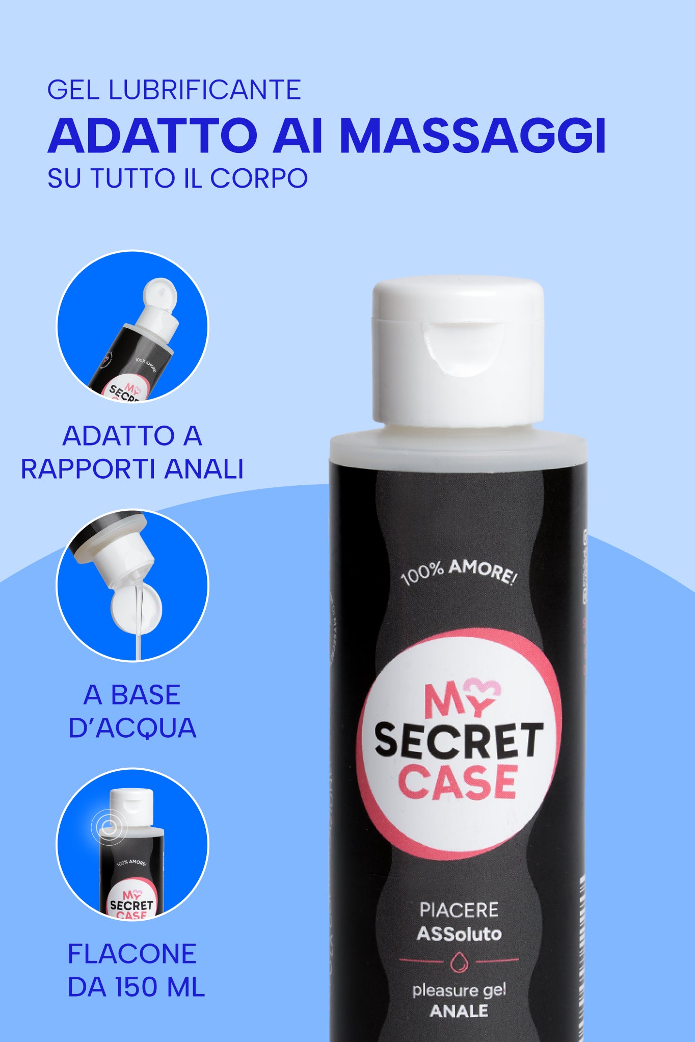 Piacere ASSoluto 150 ml - Lubrificante Anale MySecretCase