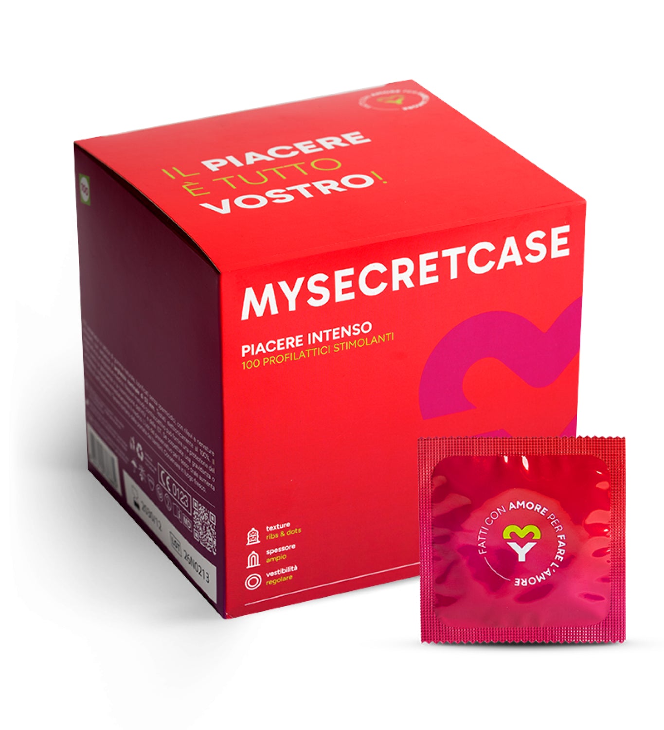 Piacere Intenso - 100 pezzi - Preservativi Stimolanti MySecretCase