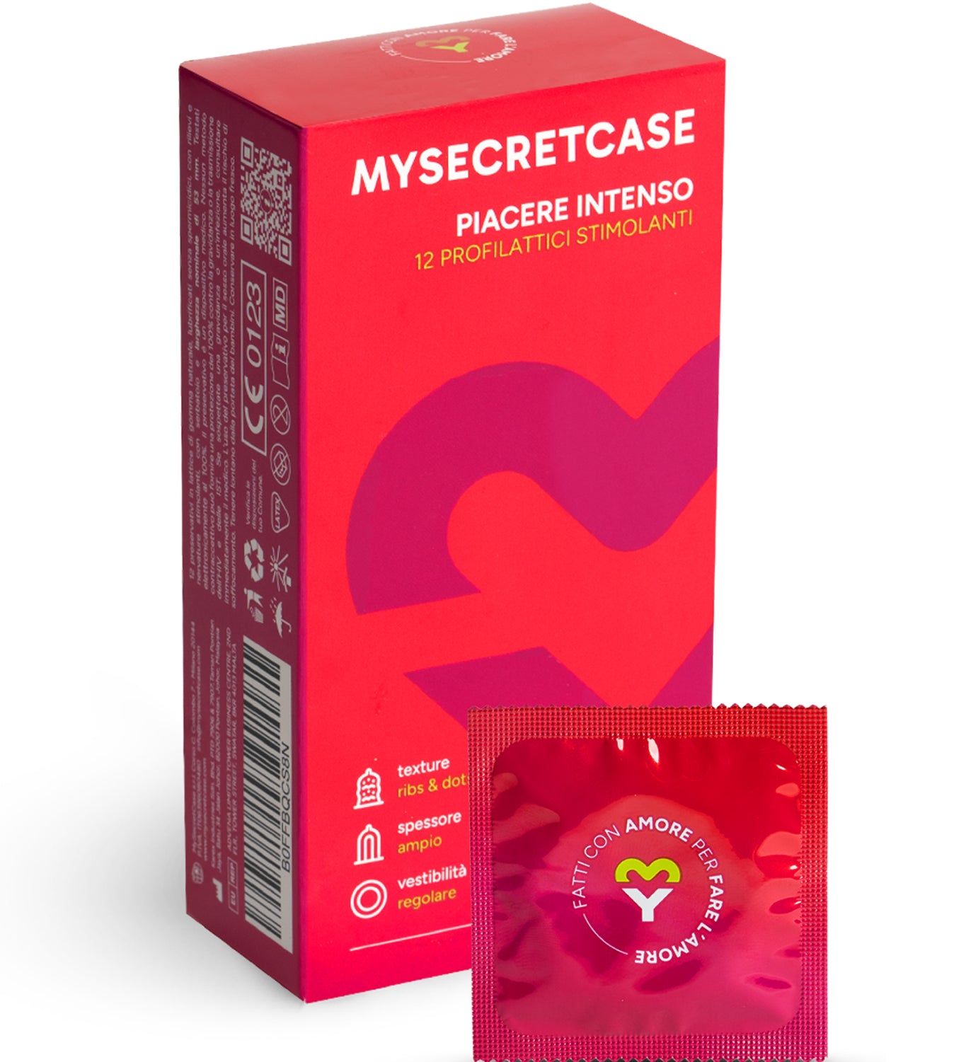 Piacere Intenso - 12 pezzi - Preservativi Stimolanti MySecretCase