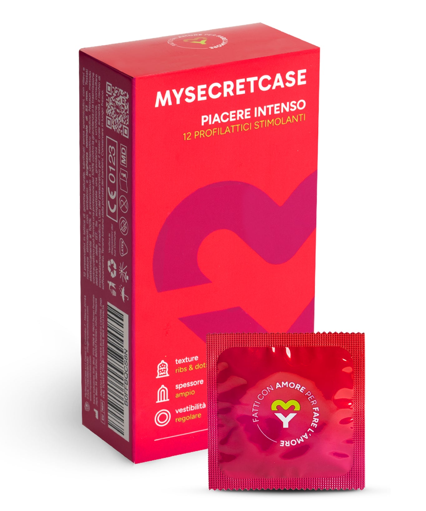 Piacere intenso 12 pezzi - Preservativi Stimolanti MySecretCase