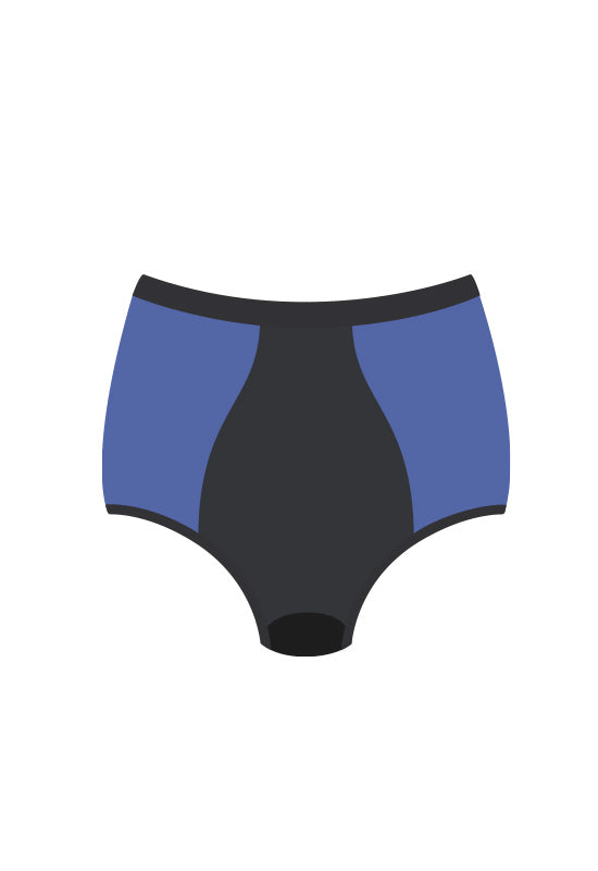 Culotte Vita Alta Nero - linea Bloomin - Mutandine assorbenti Fluyda