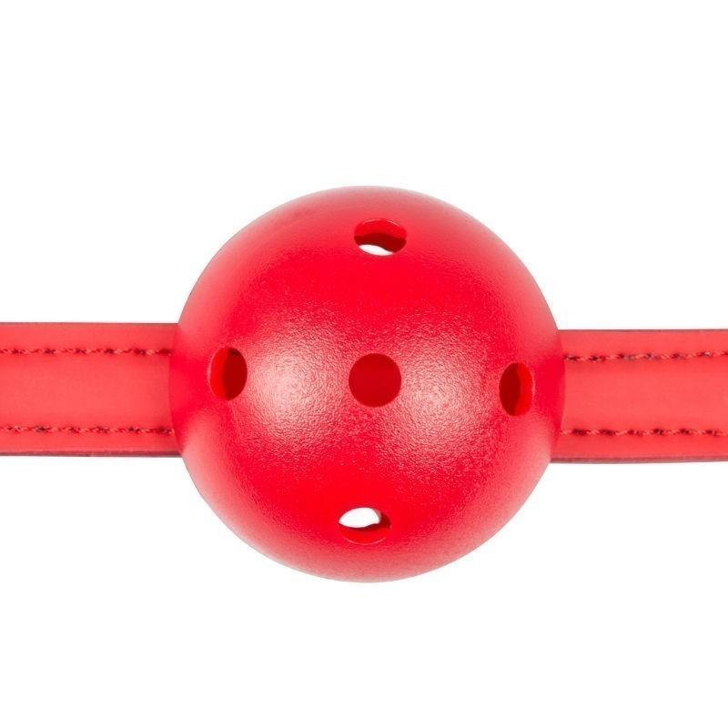 Ball Gag Red With Holes - Gagging Easytoys