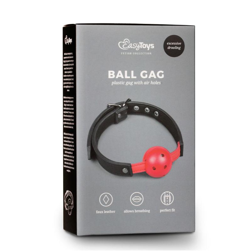 Ball Gag Red With Holes - Gagging Easytoys