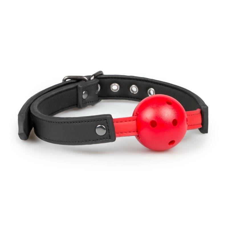 Ball Gag Red With Holes - Gagging Easytoys