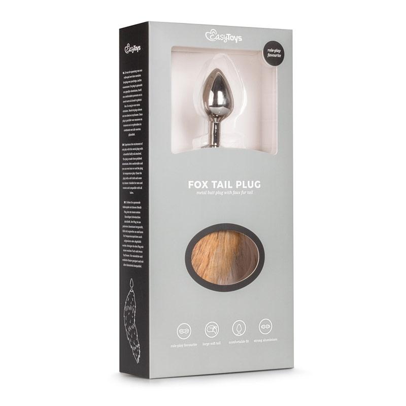Brown Fox Tail Medium No.2 Silver - Tail Plug EasyToys Fetish Collection