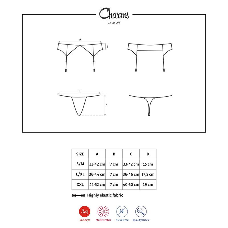 Charms Garter Belt & Thong - Completini Intimi Obsessive